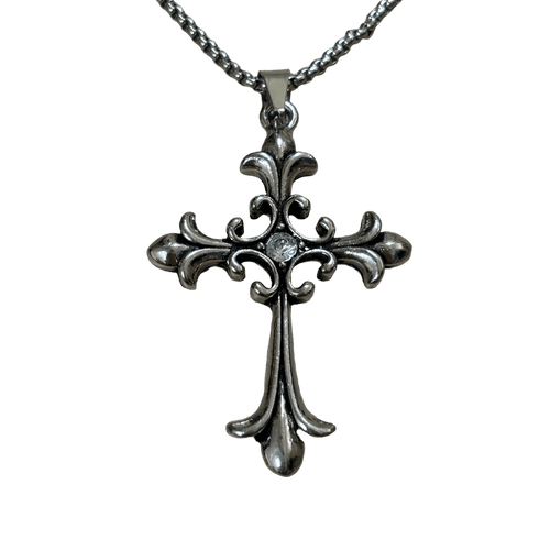 0244 - Gothic Crystal Cross Chain