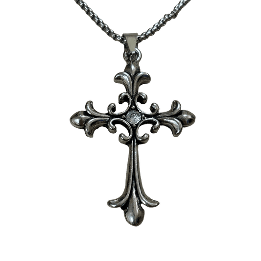 0244 - Gothic Crystal Cross Chain