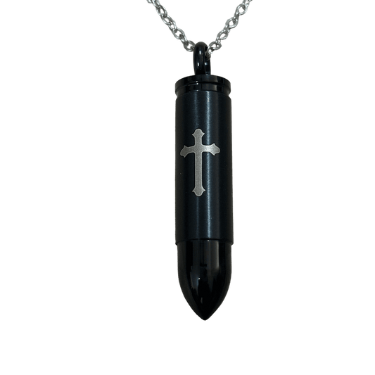 0282 - Cross Removable Bullet necklace (Black)