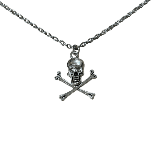 0251 - Tiny Cross-Bone Skull Necklace