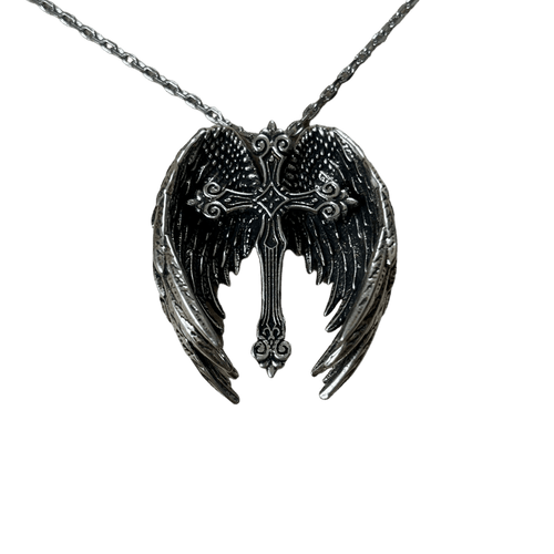 0192 - Angel Wings Cross Necklace