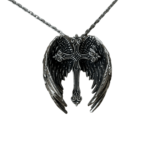 0192 - Angel Wings Cross Necklace