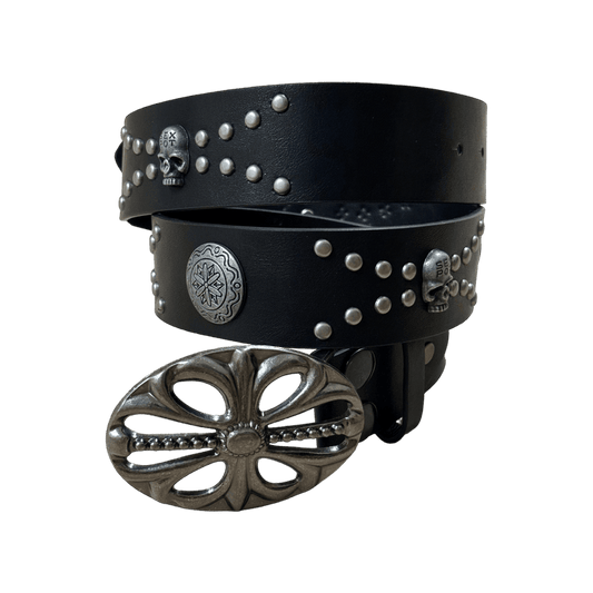 0048 - Antique Fences Buckle Skull Belt