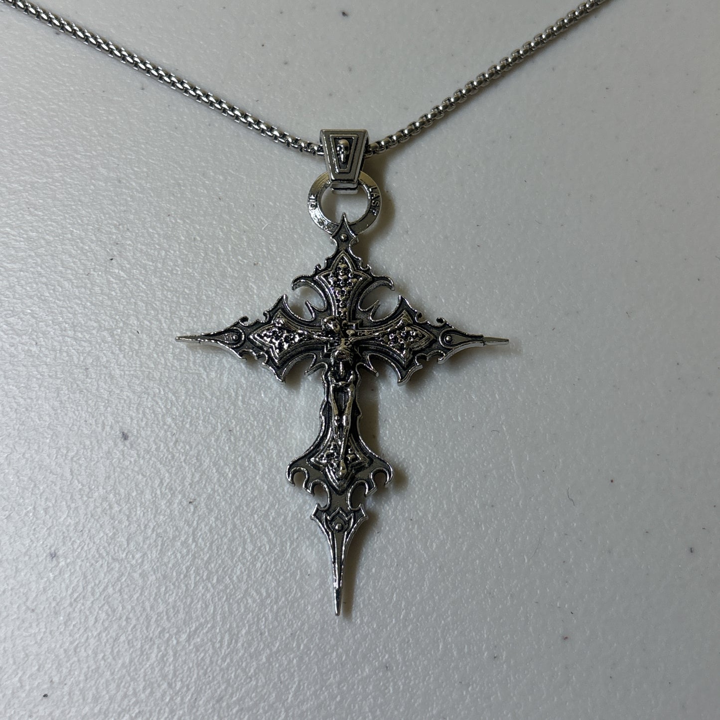 Gothic Skeleton Cross Necklace