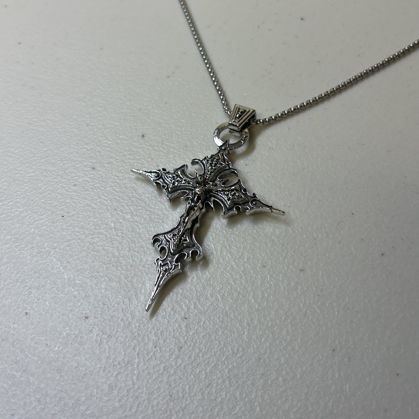 Gothic Skeleton Cross Necklace