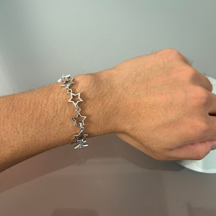 0263 - Y2K Silver Star Bracelet