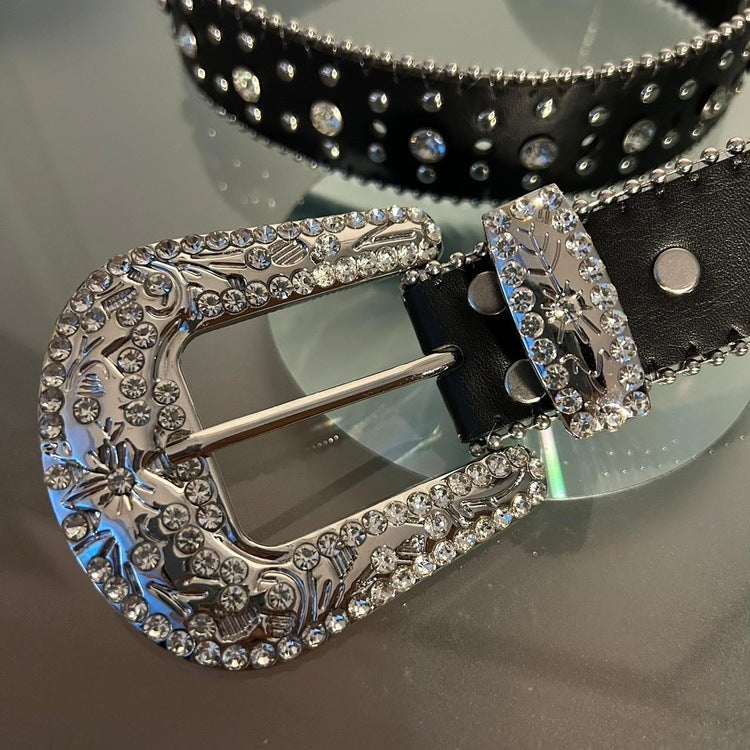 0043 - Y2K Cross Rhinestone Belt