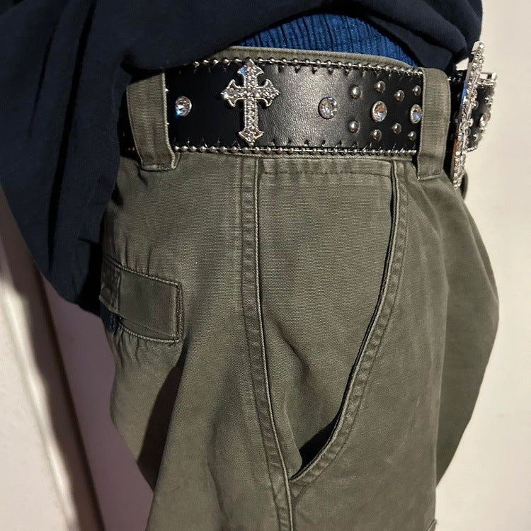 0043 - Y2K Cross Rhinestone Belt