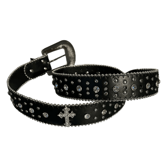 0043 - Y2K Cross Rhinestone Belt