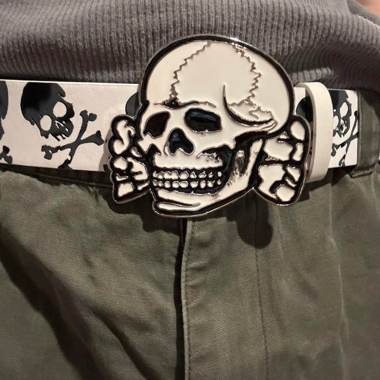 0097 - Enamel Buckle Skull Belt