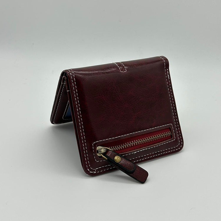 0135 - Y2K Leather Cross Wallet (burgundy)