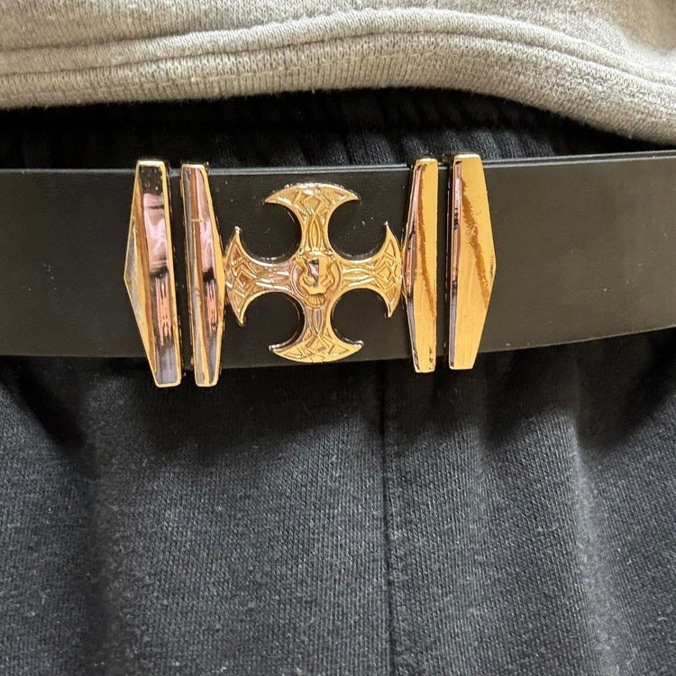 0034 - Gold Skull Cross Belt