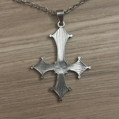 0202 - Inverted Cross Necklace (Red)