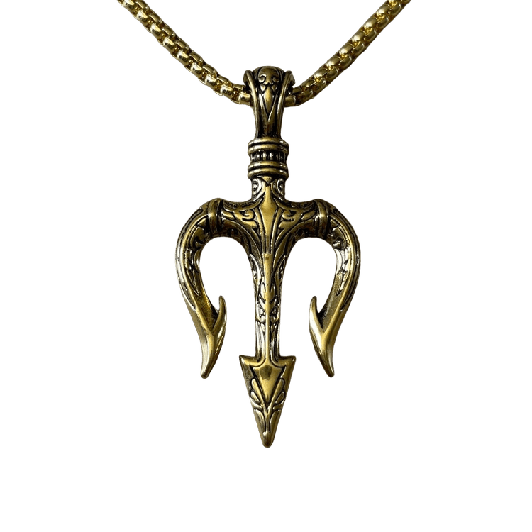 0174 - Golden Trident Necklace