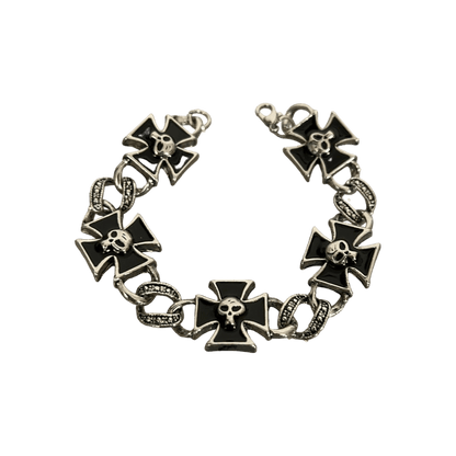 0228 - Black Cross Skull Bracelet