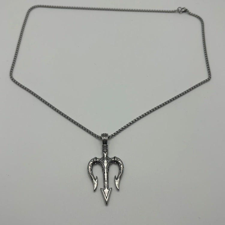 0184 - Engraved Trident Necklace