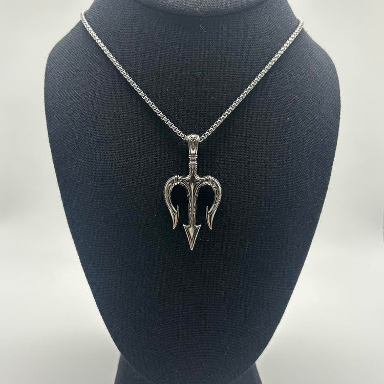 0184 - Engraved Trident Necklace