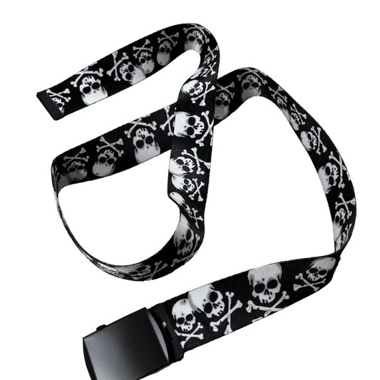 0088 - Skull Printed Canvas Belt