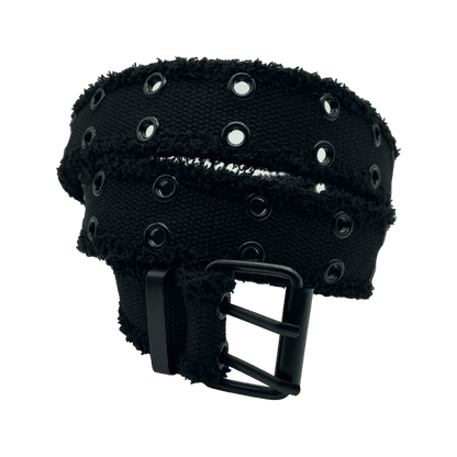 0074 - Distressed Grommet Belt (black)