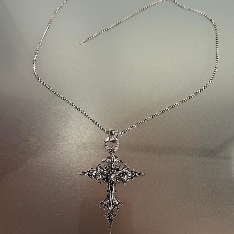 0355 - Gothic Skeleton Cross Necklace