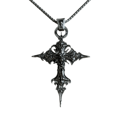 Gothic Skeleton Cross Necklace