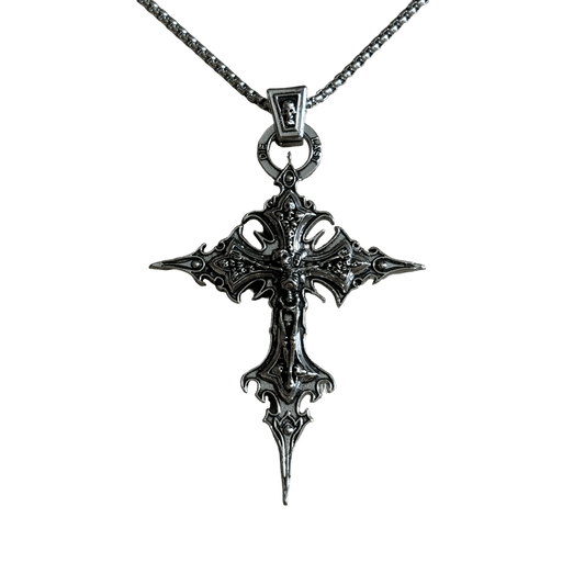 0355 - Gothic Skeleton Cross Necklace