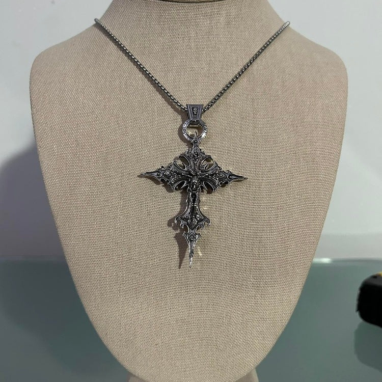 0355 - Gothic Skeleton Cross Necklace