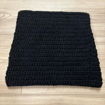 Knitted Ears Beanie (all-black)