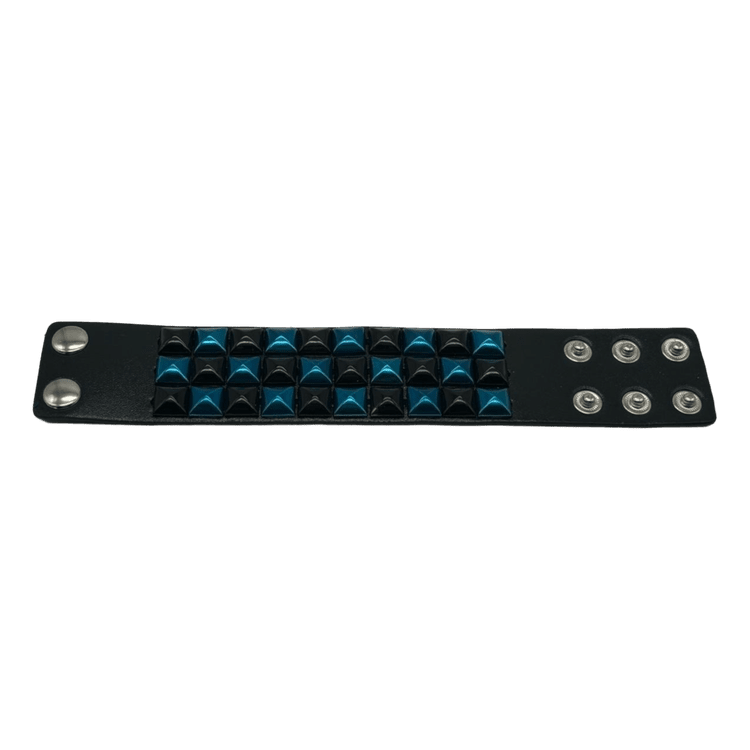 Pyramid Studded Bracelet (Black/Blue)
