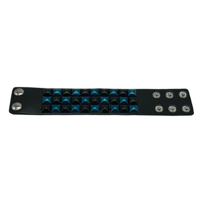 Pyramid Studded Bracelet (Black/Blue)