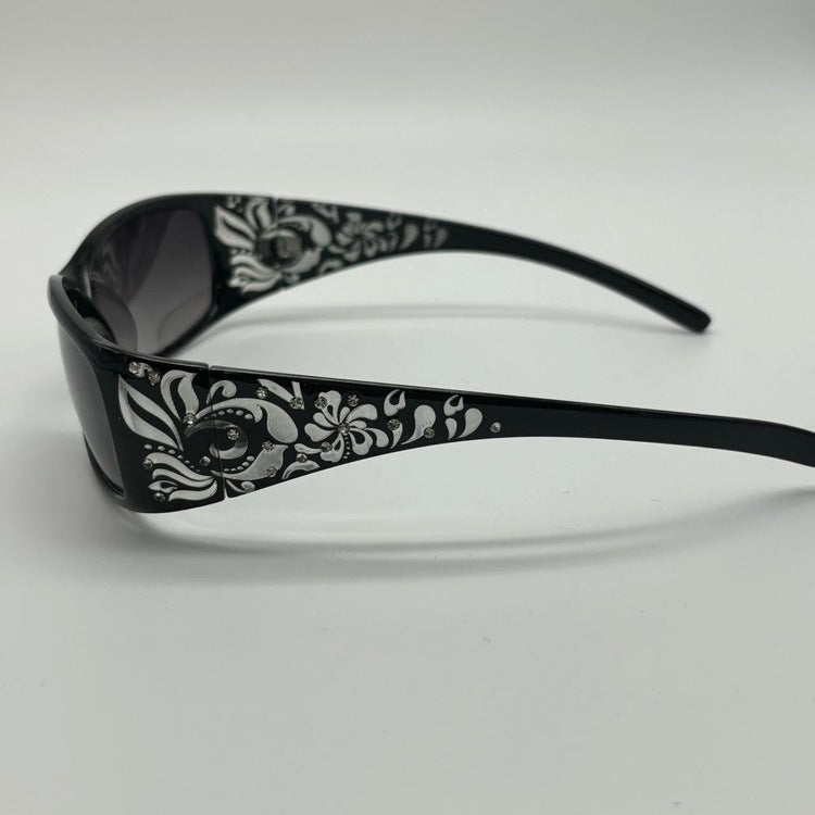 0325 - Rhinestone Floral Sunglasses