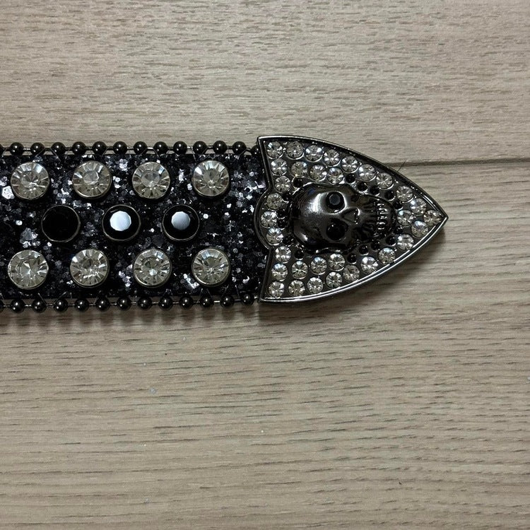 0065 - Skull Rhinestone Buckle Belt