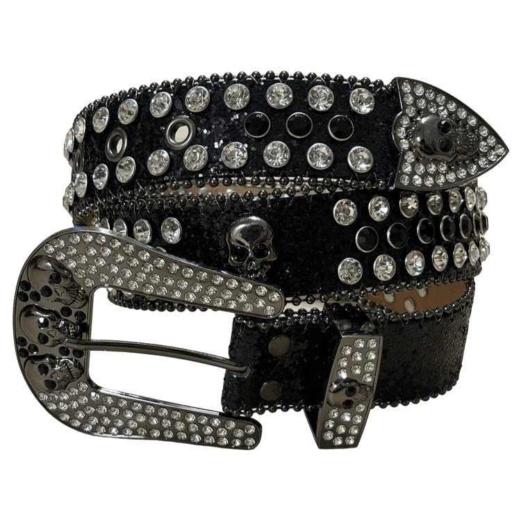 0065 - Skull Rhinestone Buckle Belt