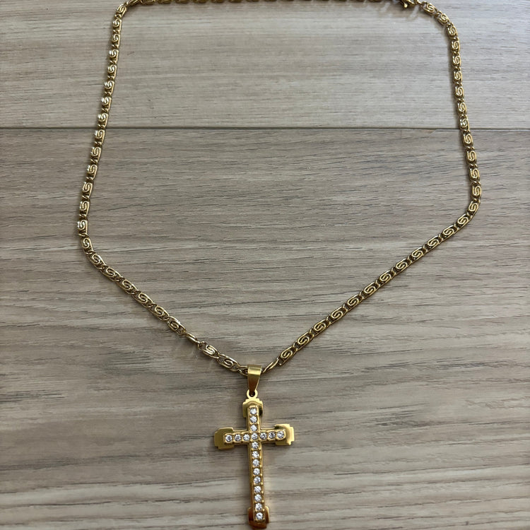 0169 - Gold Cross Chain