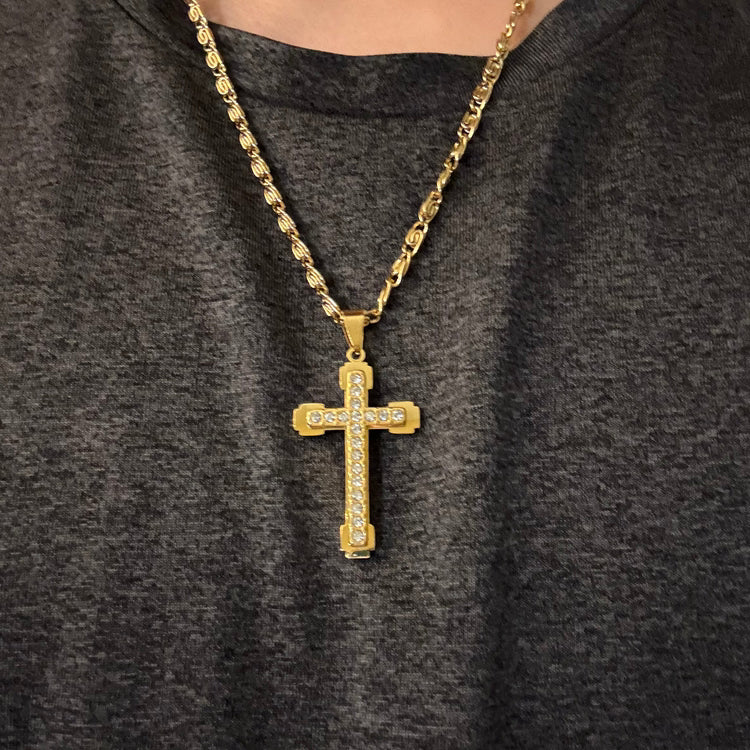 0169 - Gold Cross Chain