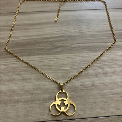 0167 - Gold Biohazard Chain