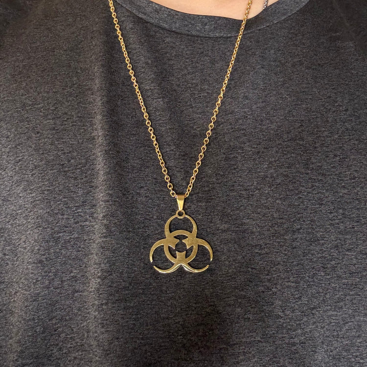 0167 - Gold Biohazard Chain
