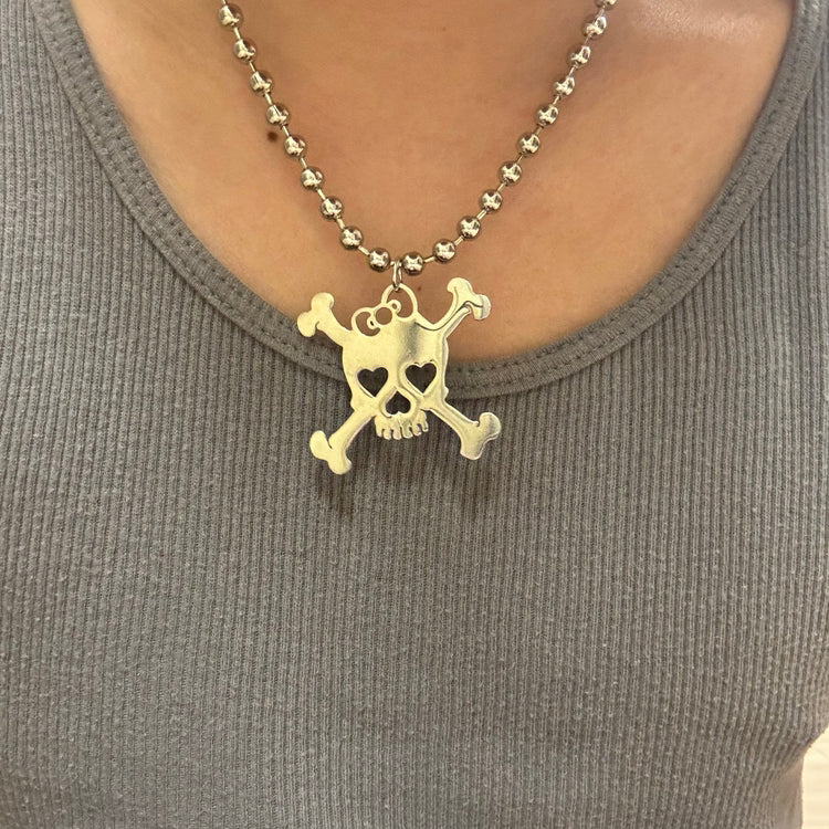 0212 - Goth/Emo Skull Necklace