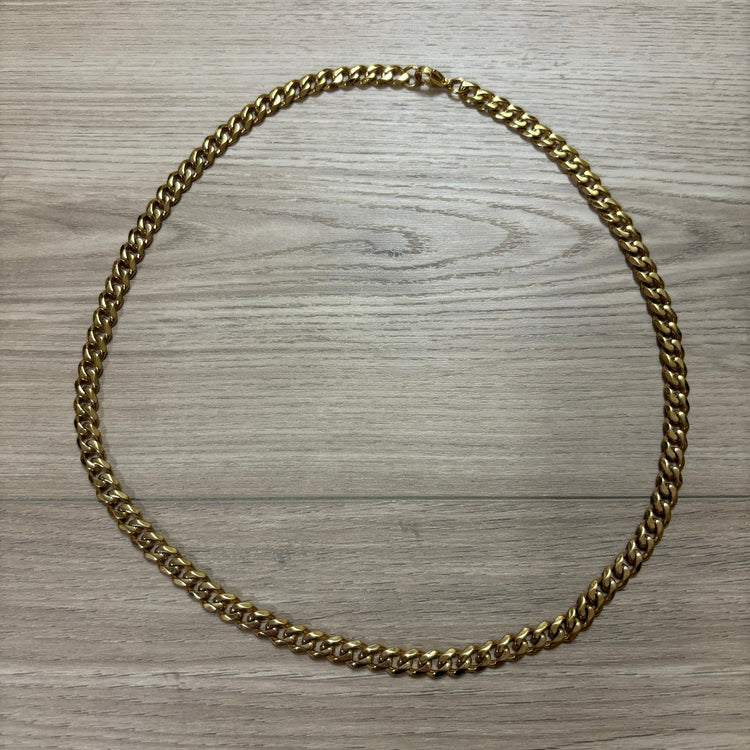 0197 - 7mm Gold Stainless Cuban Chain