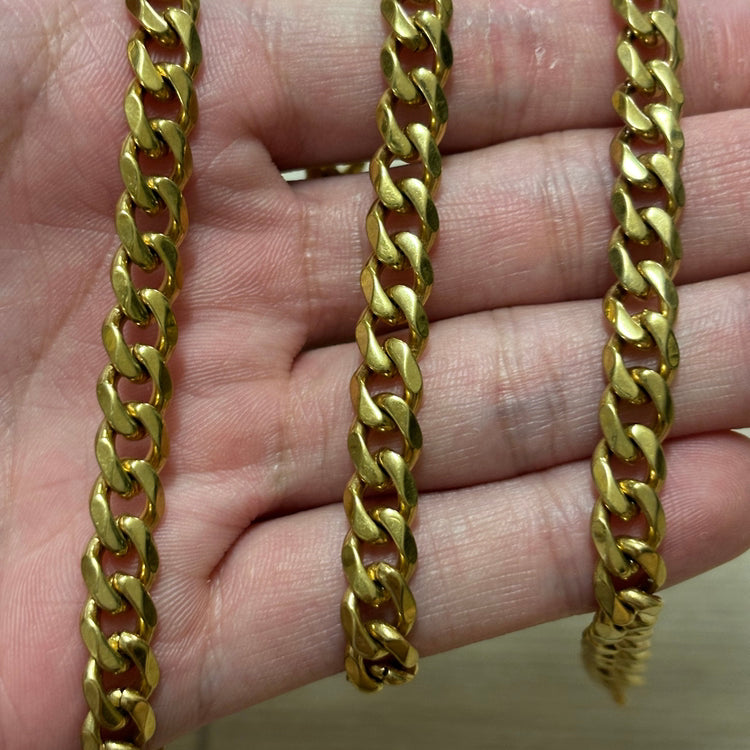 0197 - 7mm Gold Stainless Cuban Chain