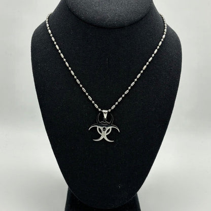 0255 - Silver Biohazard Necklace