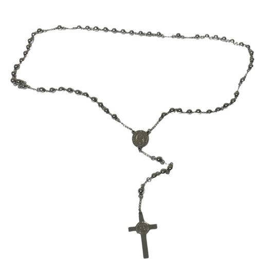 0586 - Bead Rosary Cross Pendant Chain