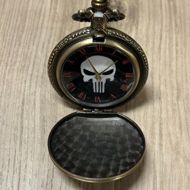 0422 - Bronze Skull Pocket Watch