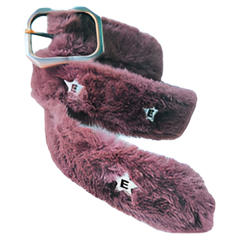 Pink Plush Star Fur Belt