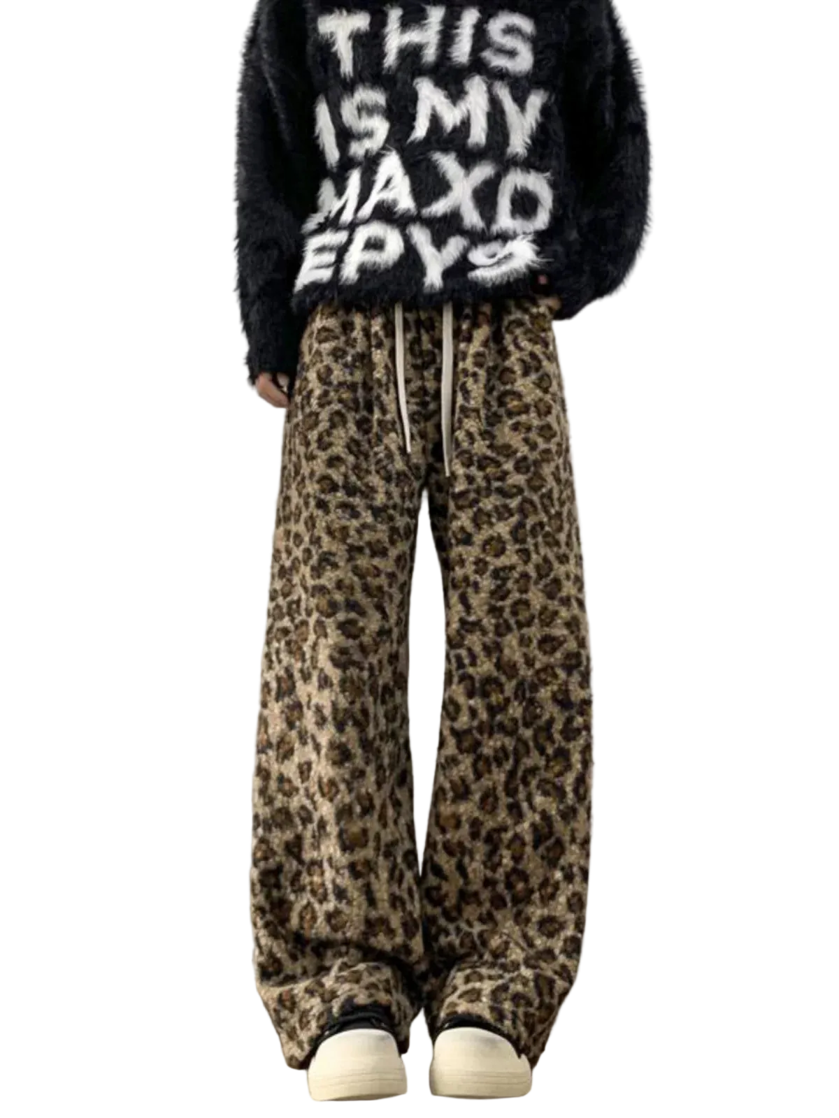Plush Fur Leopard Pants