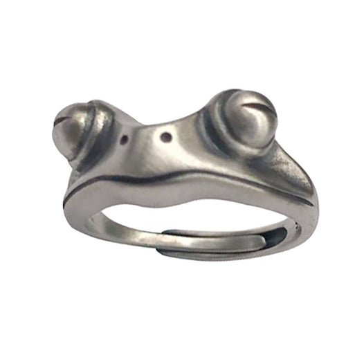 0318 - Silvery Frog Ring