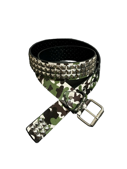 Camo Pyramid Studded Belt