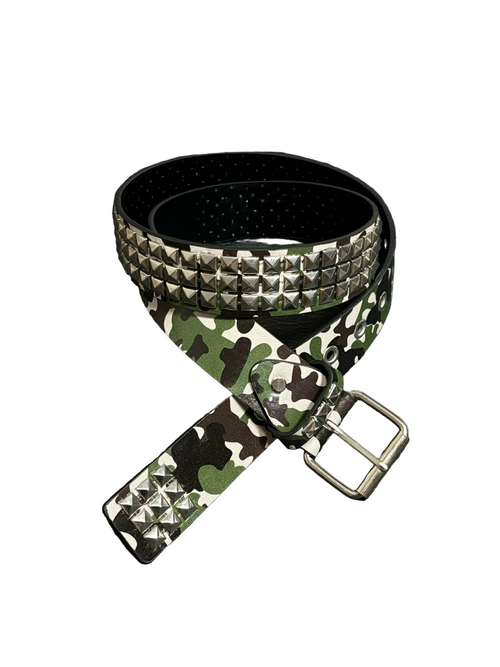 Camo Pyramid Studded Belt
