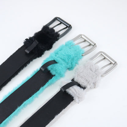 Plush Fur Grommet Belt