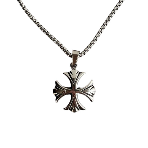 Gothic Engraved Cross Necklace